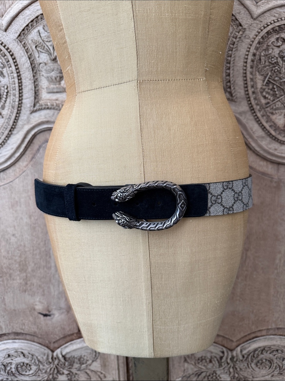Gucci Dionysus GG Supreme Double Tiger Head - Black/Grey Size 36